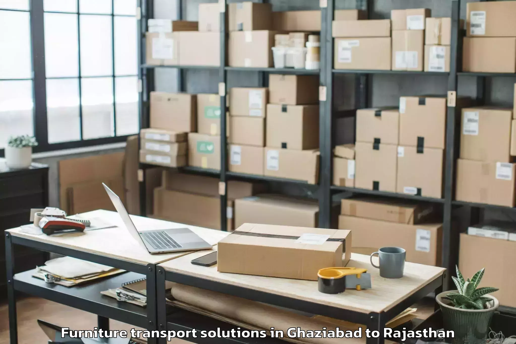 Professional Ghaziabad to Ladnun Furniture Transport Solutions